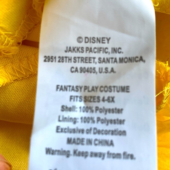 DISNEY 💛PRINCESS "BELLE"💛 COSTUME DRESS SIZE 4-6X 🌟NWOT🌟 - Picture 11 of 14